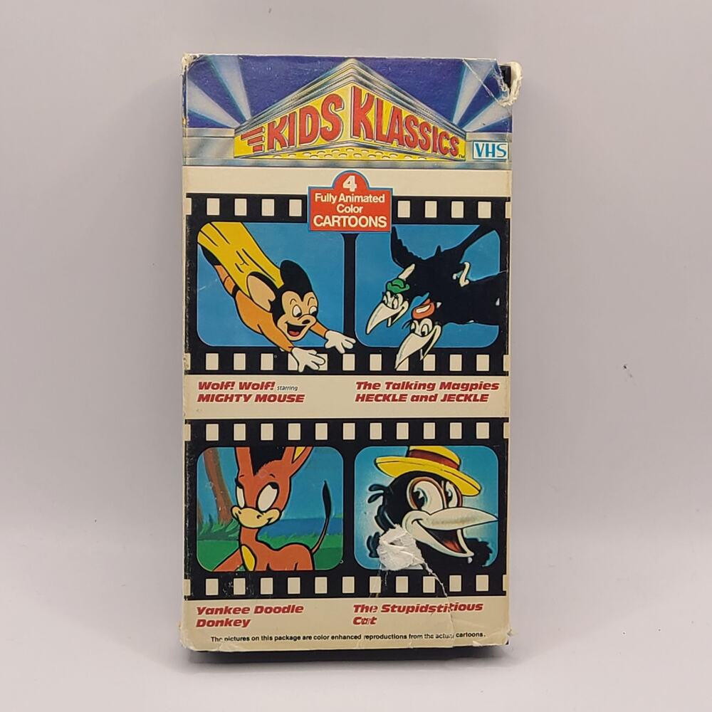 Kids Klassics K1403 (VHS, 1985) 4 Cartoons Mighty Mouse Heckle Jeckle